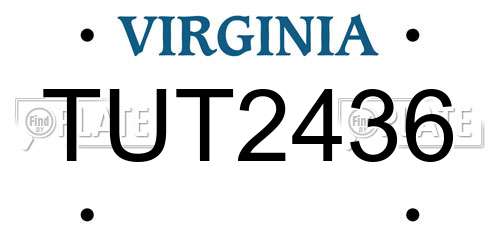 TUT2436 Virginia License Plate