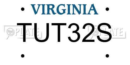 TUT32S Virginia License Plate