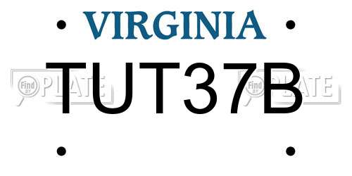 TUT37B Virginia License Plate