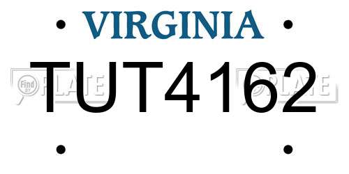 TUT4162 Virginia License Plate
