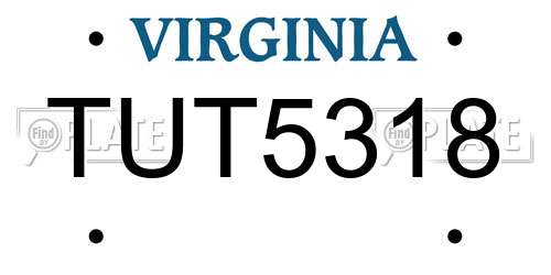 TUT5318 Virginia License Plate