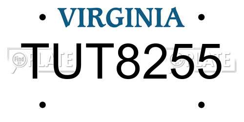 TUT8255 Virginia License Plate
