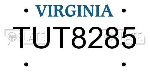 TUT8285 Virginia License Plate