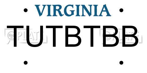TUTBTBB Virginia License Plate