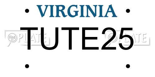 TUTE25 Virginia License Plate