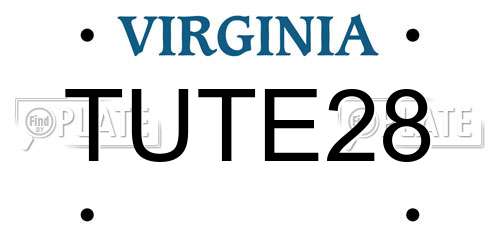TUTE28 Virginia License Plate