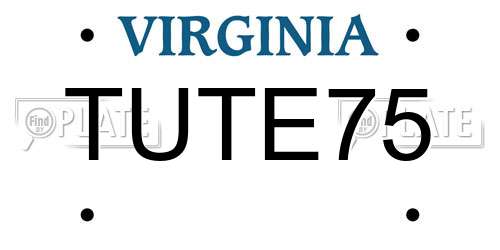 TUTE75 Virginia License Plate