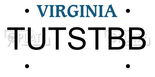 TUTSTBB Virginia License Plate