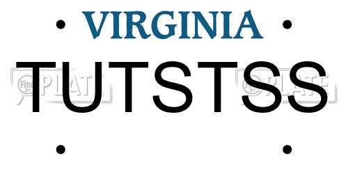 TUTSTSS Virginia License Plate