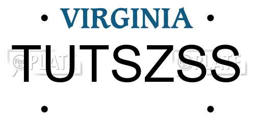 TUTSZSS Virginia License Plate