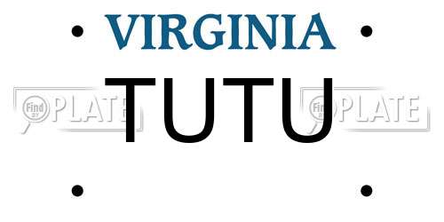 TUTU Virginia License Plate
