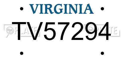 TV57294 Virginia License Plate