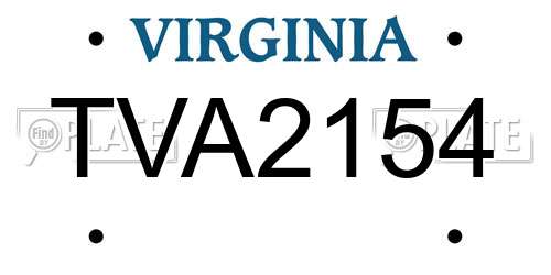 TVA2154 Virginia License Plate