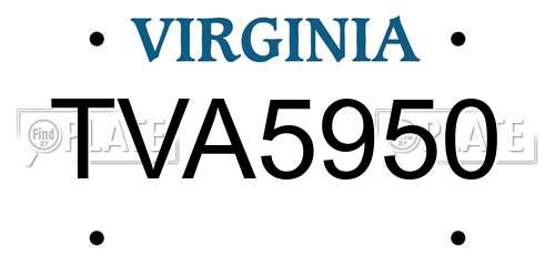 TVA5950 Virginia License Plate