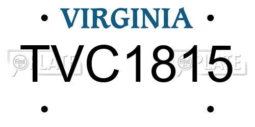 TVC1815 Virginia License Plate