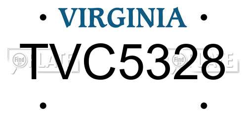 TVC5328 Virginia License Plate
