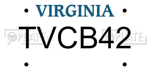 TVCB42 Virginia License Plate