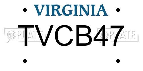 TVCB47 Virginia License Plate