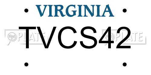 TVCS42 Virginia License Plate