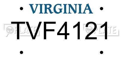 TVF4121 Virginia License Plate