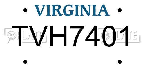 TVH7401 Virginia License Plate