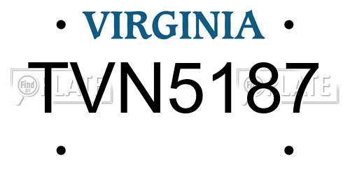 TVN5187 Virginia License Plate