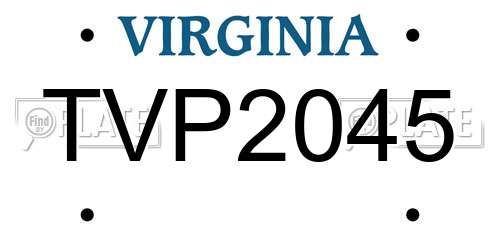 TVP2045 Virginia License Plate