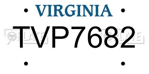 TVP7682 Virginia License Plate