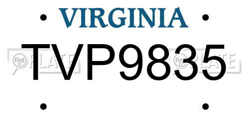 TVP9835 Virginia License Plate