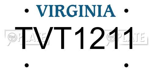 TVT1211 Virginia License Plate