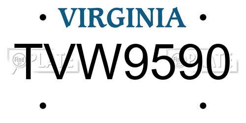 TVW9590 Virginia License Plate