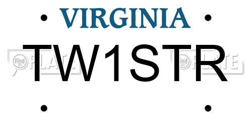 TW1STR Virginia License Plate
