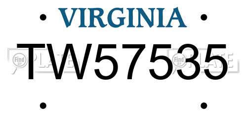 TW57535 Virginia License Plate