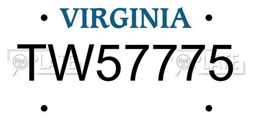 TW57775 Virginia License Plate