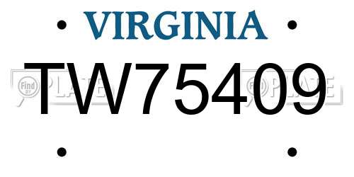 TW75409 Virginia License Plate