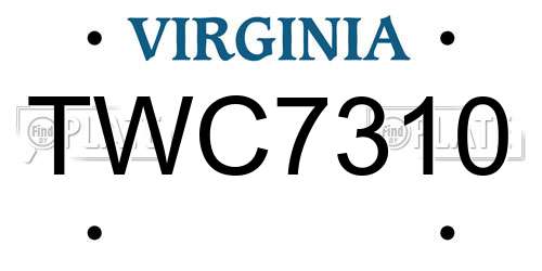 TWC7310 Virginia License Plate