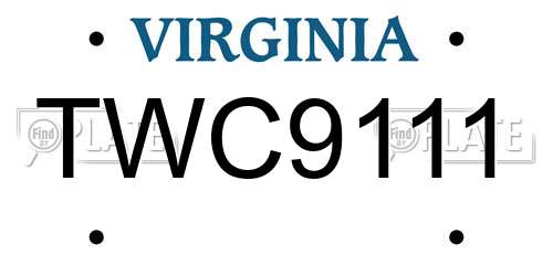 TWC9111 Virginia License Plate