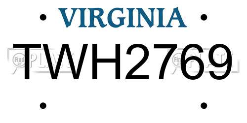 TWH2769 Virginia License Plate