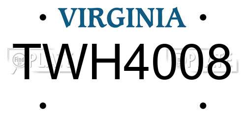 TWH4008 Virginia License Plate