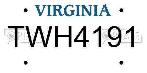 TWH4191 Virginia License Plate