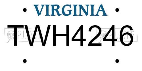 TWH4246 Virginia License Plate