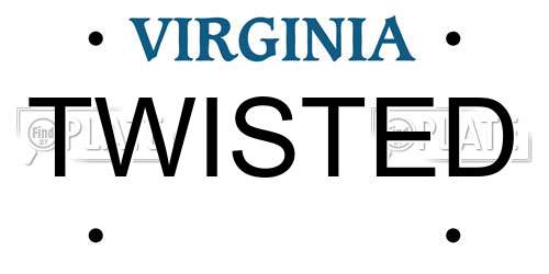 TWISTED Virginia License Plate