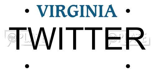 TWITTER Virginia License Plate