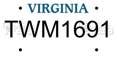 TWM1691 Virginia License Plate