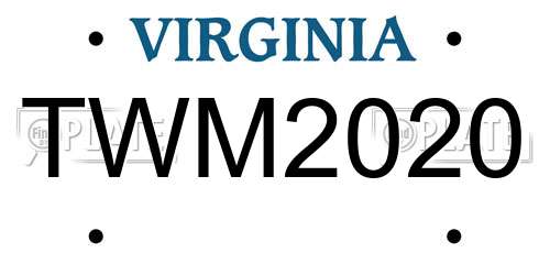 TWM2020 Virginia License Plate