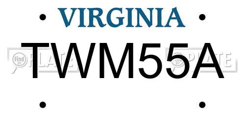 TWM55A Virginia License Plate