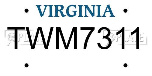 TWM7311 Virginia License Plate