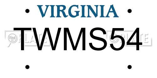 TWMS54 Virginia License Plate
