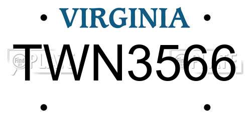 TWN3566 Virginia License Plate