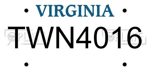 TWN4016 Virginia License Plate